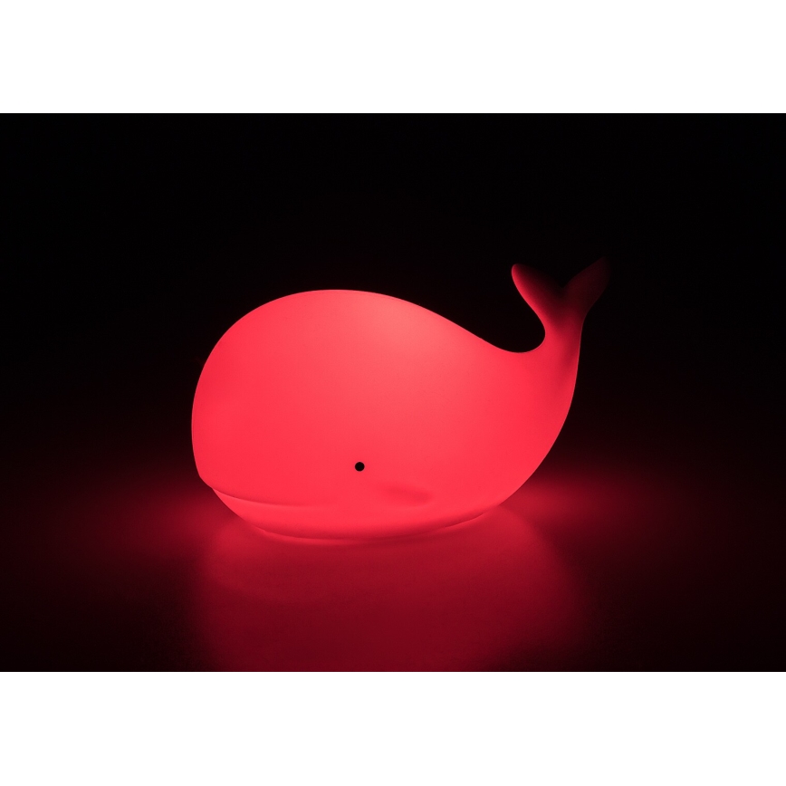 Rabalux - LED RGB berøringsbetjent natlampe LED/0,05W/1xCR2032 hval