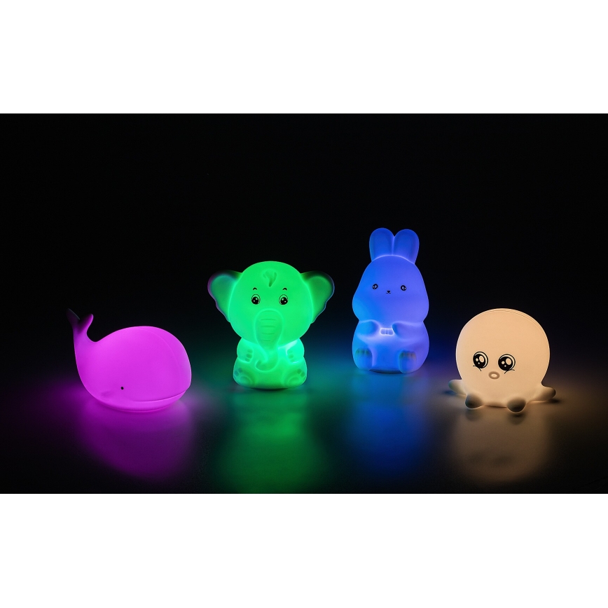Rabalux - RGB LED berøringsbetjent natlampe LED/0,05W/1xCR2032 elefant