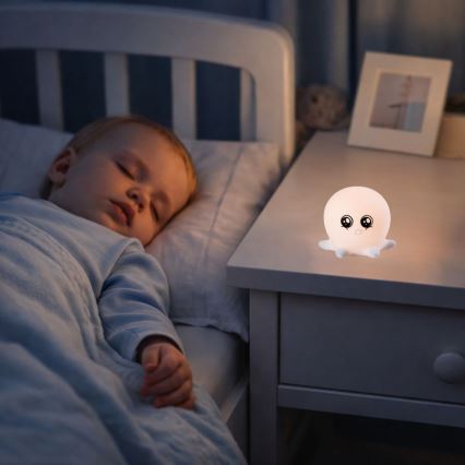 Rabalux - LED RGB berøringsbetjent natlampe LED/0,05W/1xCR2032 blæksprutte