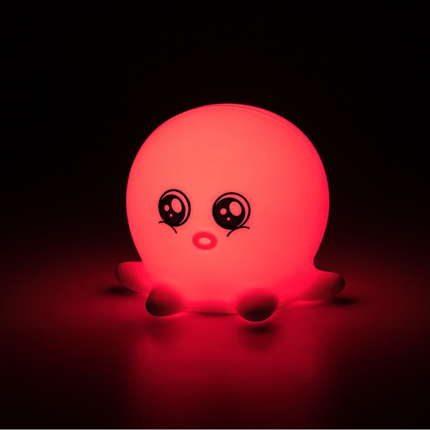 Rabalux - LED RGB berøringsbetjent natlampe LED/0,05W/1xCR2032 blæksprutte