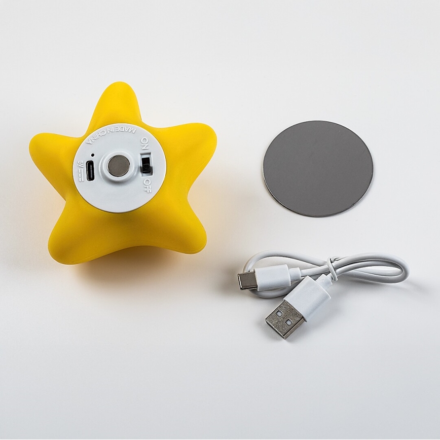 Rabalux - Dæmpbar genopladelig berøringsbetjent børnenatlampe LED/2,7W/5V 200 mAh stjerne