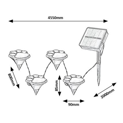 Rabalux - LED solcellelampe 4xLED/0,06W/1,2V IP44