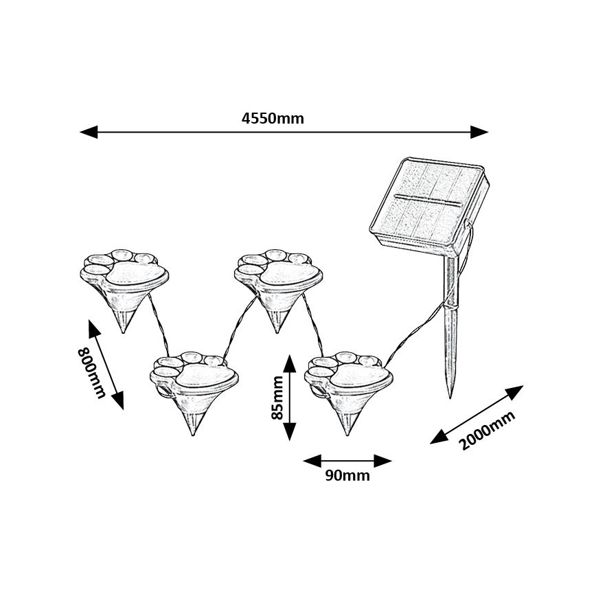 Rabalux - LED solcellelampe 4xLED/0,06W/1,2V IP44
