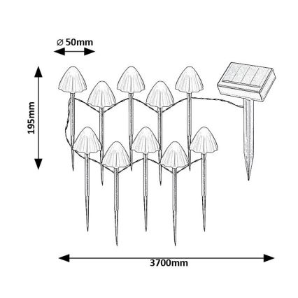 Rabalux - LED solcellelampe 10xLED/0,2W/1,2V IP44