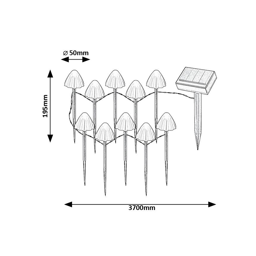 Rabalux - LED solcellelampe 10xLED/0,2W/1,2V IP44
