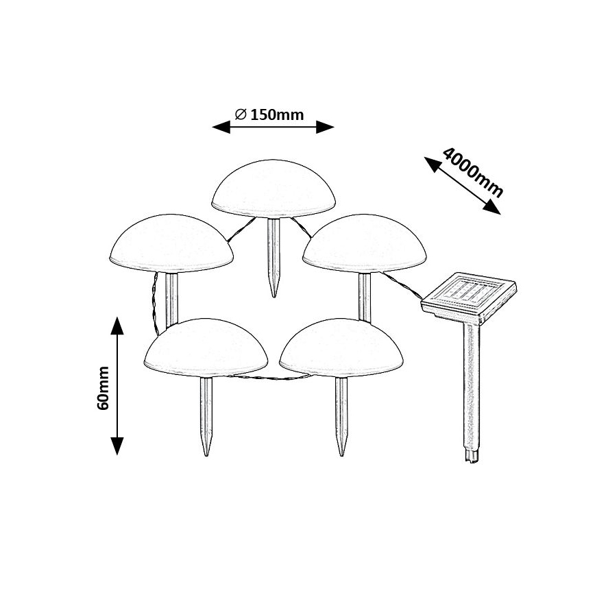 Rabalux - LED solcellelampe 5xLED/0,2W/1,2V IP44