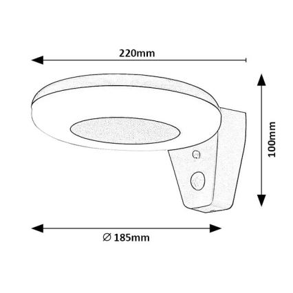 Rabalux - LED solcellelampe med sensor LED/4W/3,7V IP44