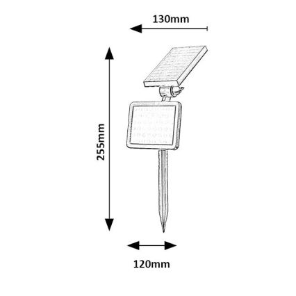 Rabalux - Soldrevet LED projektør med sensor LED/9,6W/3,7V IP44