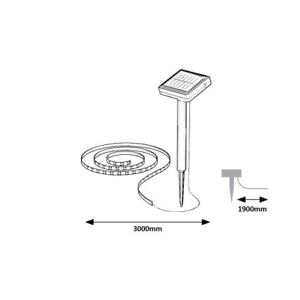 Rabalux - Soldrevet LED strip LED/0,26W/3,2V 4,9 m IP44