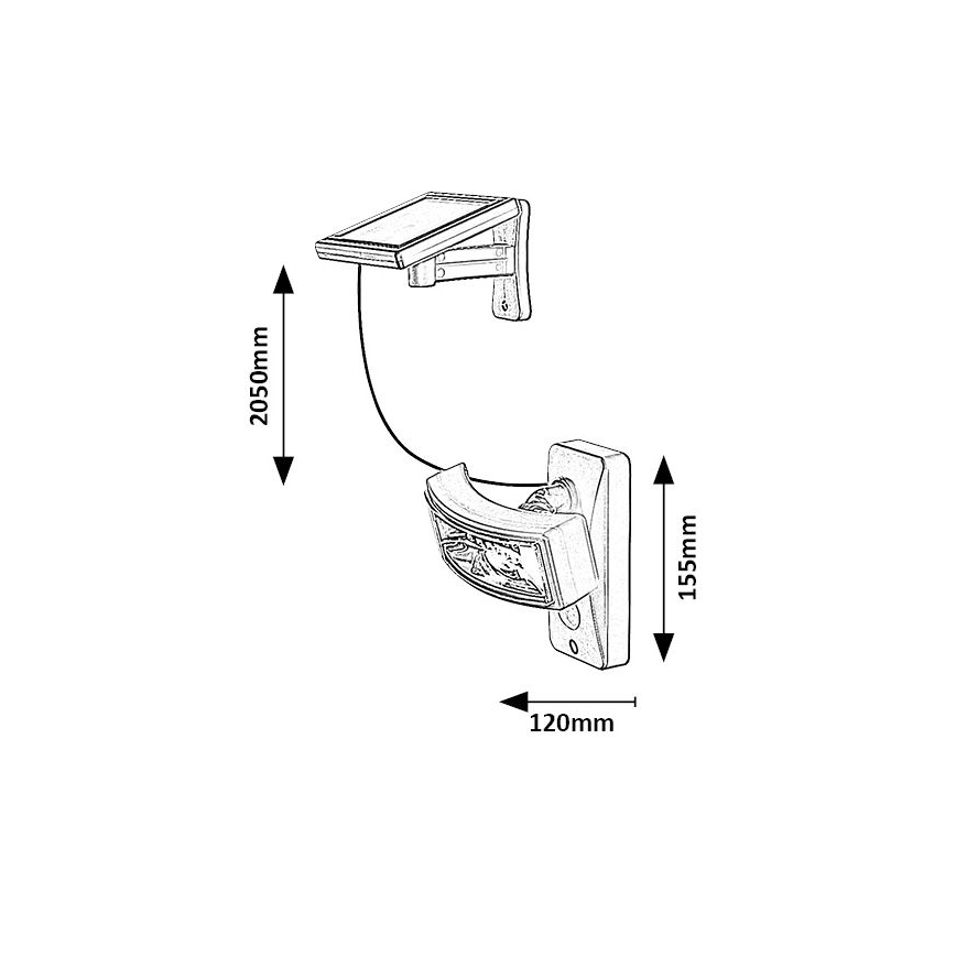 Rabalux - LED solcellelampe med sensor LED/2,4W/3,7V IP44