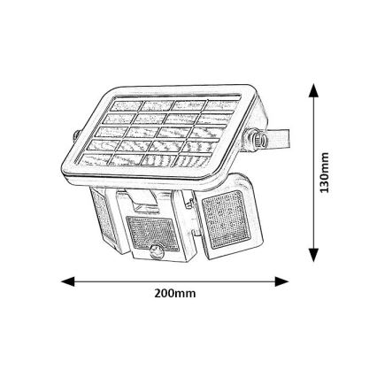 Rabalux - Soldrevet LED projektør med sensor LED/9,6W/3,7V IP44