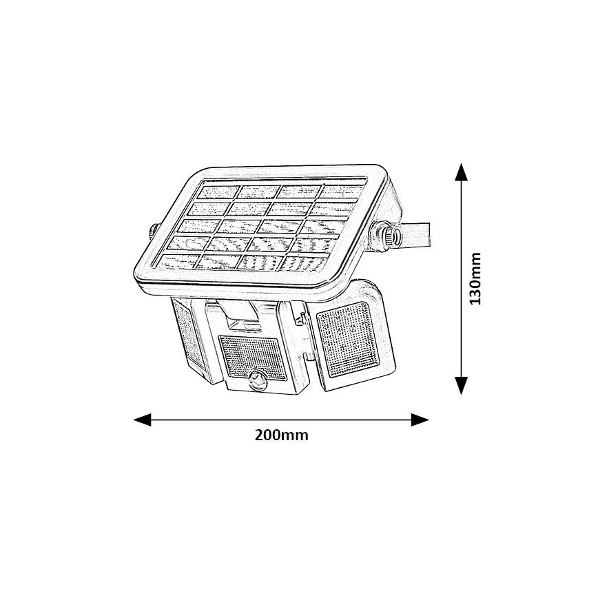 Rabalux - Soldrevet LED projektør med sensor LED/9,6W/3,7V IP44
