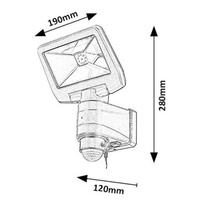 Rabalux - Soldrevet LED projektør med sensor LED/5W/3,7V IP44