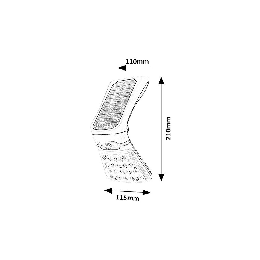 Rabalux - LED solcellelampe med sensor dæmpbar LED/4W/3,7V IP44