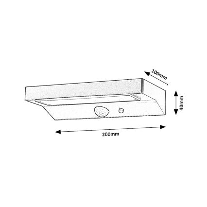 Rabalux - LED solcellelampe med sensor LED/6W/3,7V IP44