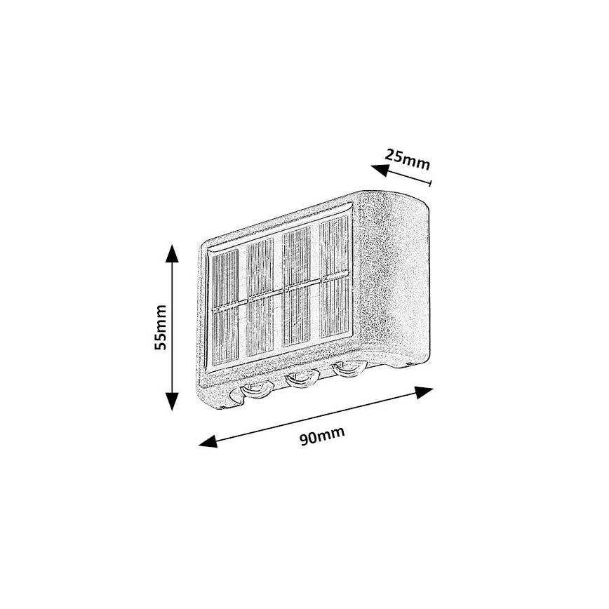 Rabalux 77024 - Soldrevet LED væglampe LED/1,2W/1,2V IP44