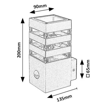 Rabalux - Udendørs væglampe med sensor 1xE27/12W/230V IP44