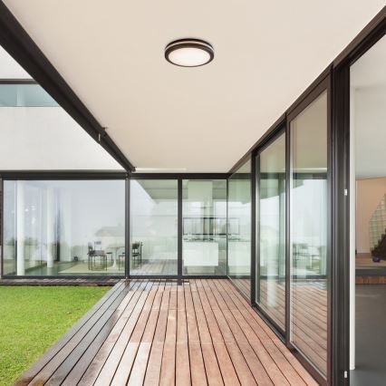 Rabalux - LED badeværelsesloftlampe LED/28W/230V 3000/4000/6500K IP54 sort Ø 30 cm