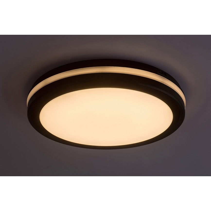 Rabalux - LED badeværelsesloftlampe LED/28W/230V 3000/4000/6500K IP54 sort Ø 30 cm