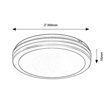 Rabalux - LED badeværelsesloftlampe LED/28W/230V 3000/4000/6500K IP54 sort Ø 30 cm