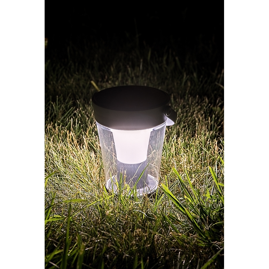 Rabalux - LED RGB Dæmpbar solcellelampe LED/3W/3,7V IP54 antracit 2000 mAh