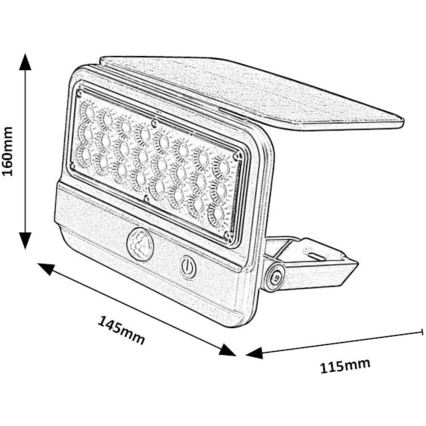 Rabalux - Soldrevet LED væglampe med sensor LED/7W/3,7V IP54 sort