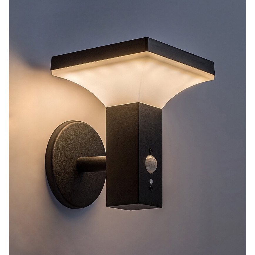 Rabalux - Soldrevet LED væglampe med sensor LED/4W/230V IP44 sort