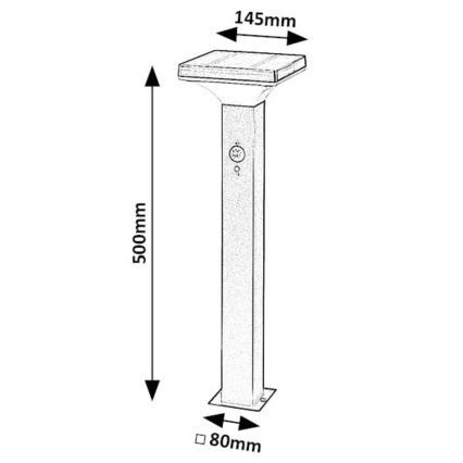 Rabalux - LED solcellelampe med sensor LED/4W/3,7V IP44 sort 2200 mAh