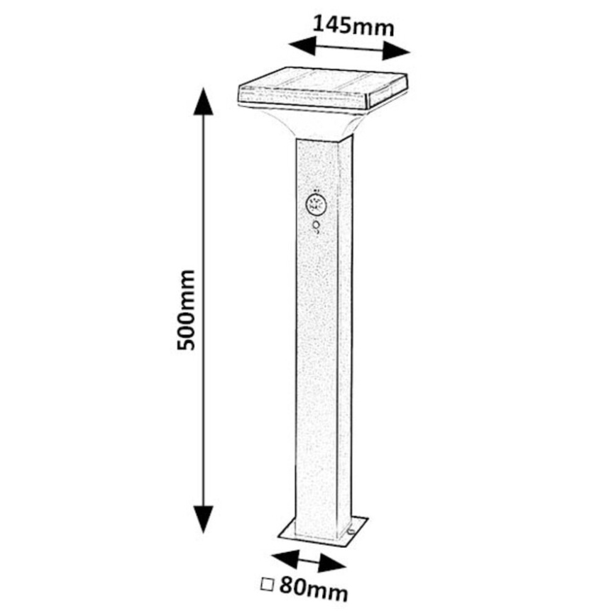 Rabalux - LED solcellelampe med sensor LED/4W/3,7V IP44 sort 2200 mAh