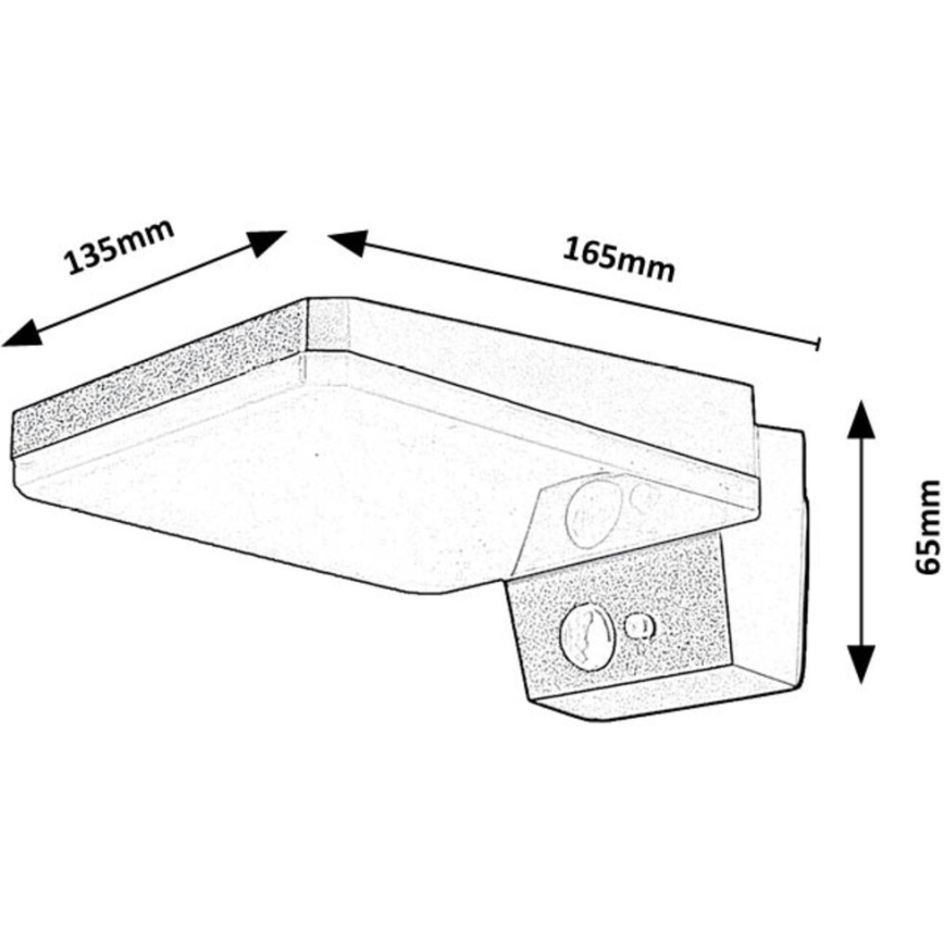 Rabalux - LED dæmpbar solcelle væglampe med sensor LED/4,4W/3,7V IP54 sort 2200 mAh