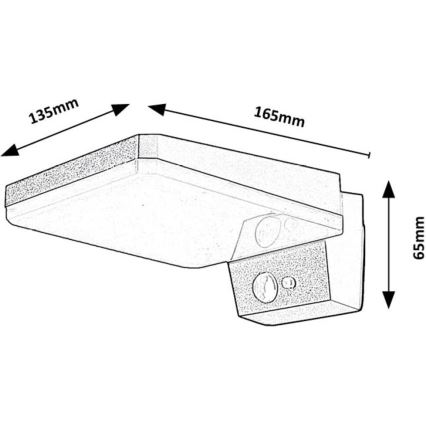 Rabalux - LED Soldrevet væglampe med sensor dæmpbar LED/4,4W/3,7V IP54 sort