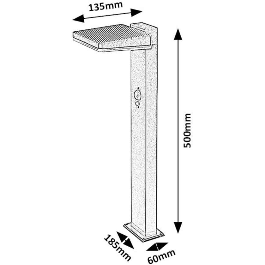 Rabalux - Dæmpbar LED-solcelle udendørslampe med sensor LED/4,4W/3,7V IP54 antracit 2200 mAh