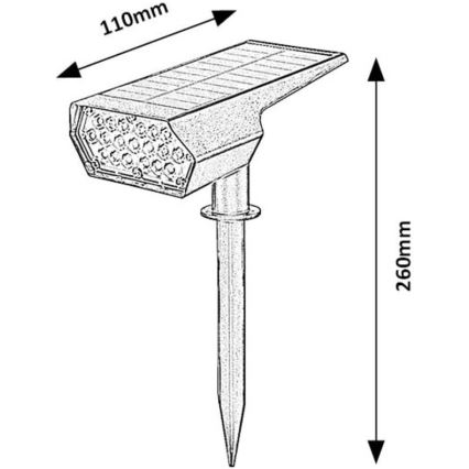 Rabalux - LED solcellelampe LED/0,5W/3,7V IP65 sort