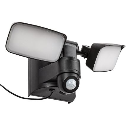 Rabalux - Soldrevet LED væglampe med sensor og eksternt panel 2xLED/5W/3,7V IP54 sort