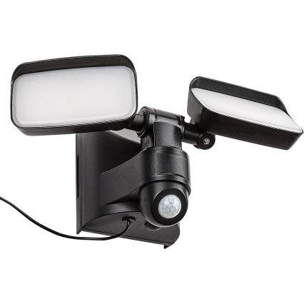 Rabalux - Soldrevet LED væglampe med sensor og eksternt panel 2xLED/5W/3,7V IP54 sort