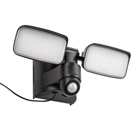 Rabalux - Soldrevet LED væglampe med sensor og eksternt panel 2xLED/5W/3,7V IP54 sort
