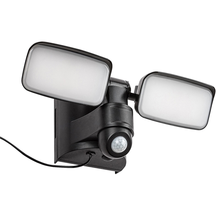 Rabalux - Soldrevet LED væglampe med sensor og eksternt panel 2xLED/5W/3,7V IP54 sort