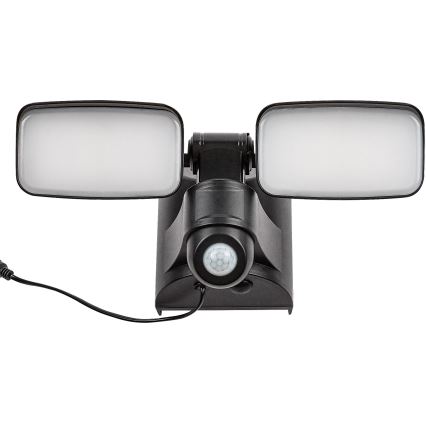 Rabalux - Soldrevet LED væglampe med sensor 2xLED/5W/3,7V IP54 sort