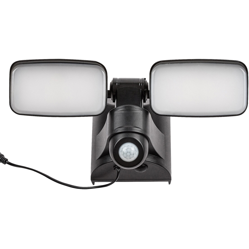 Rabalux - Soldrevet LED væglampe med sensor og eksternt panel 2xLED/5W/3,7V IP54 sort