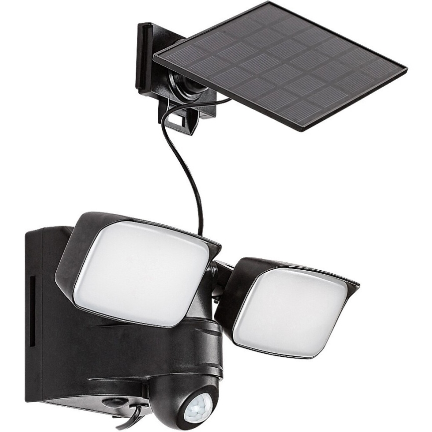 Rabalux - Soldrevet LED væglampe med sensor og eksternt panel 2xLED/5W/3,7V IP54 sort