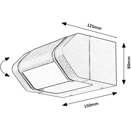 Rabalux - Udendørs LED væglampe fleksibel LED/8W/230V IP54 antracit