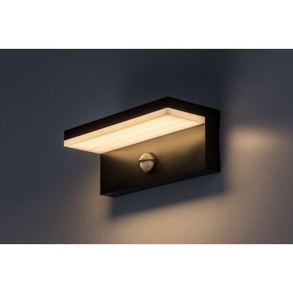 Rabalux - Udendørs LED væglampe med sensor LED/9W/230V 2700/4000/6500K IP54 sort