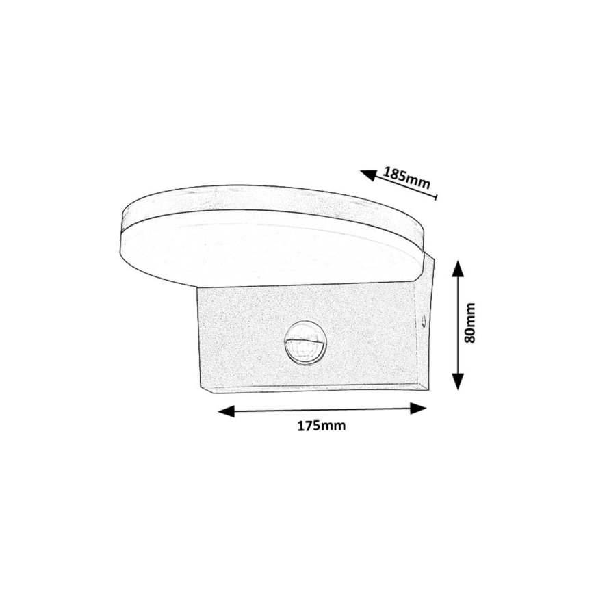 Rabalux - Udendørs LED væglampe med sensor LED/9W/230V 2700/4000/6500K IP54 hvid