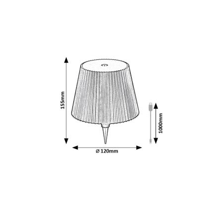 Rabalux - LED Dæmpbar genopladelig flaske lampeskærm LED/2W/5V IP44