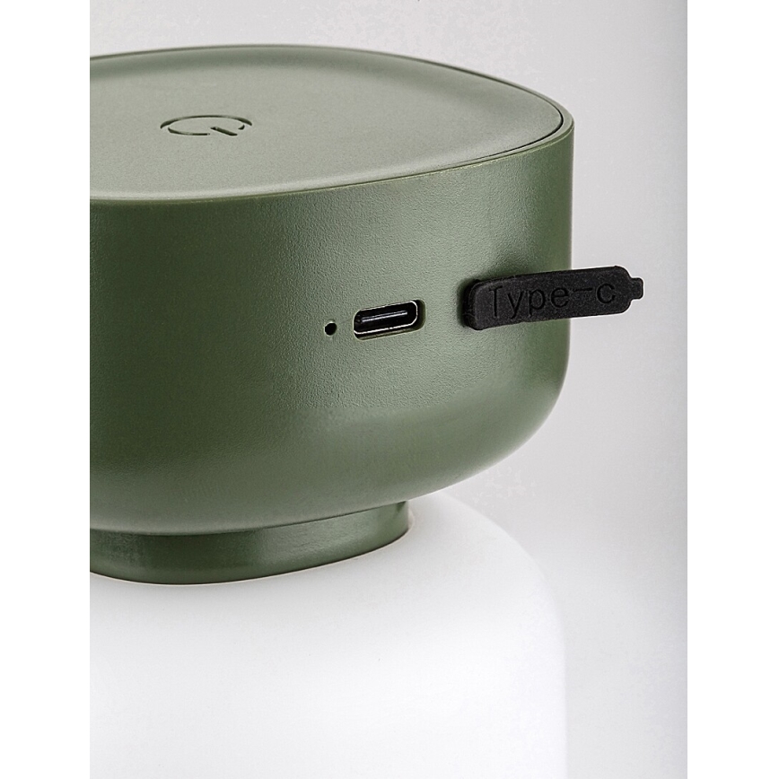 Rabalux - Udendørs LED bordlampe m. touch-funktion dæmpbar og genopladelig LED/3W/5V IP44 grøn