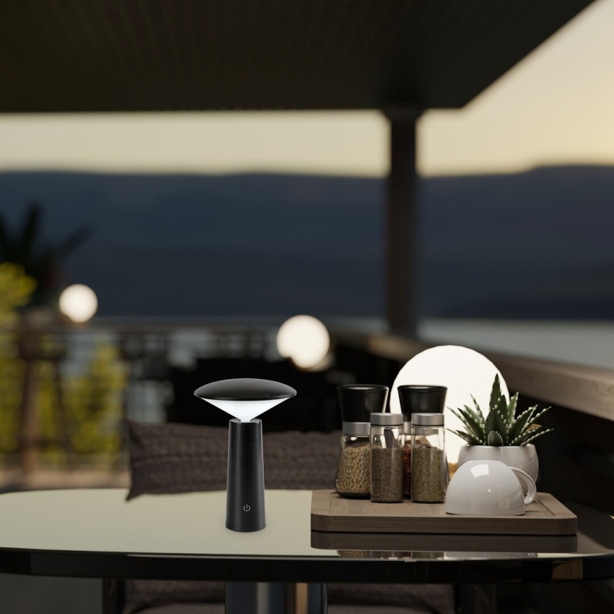 Rabalux - LED Genopladelig bordlampe m. touch-funktion dæmpbar POLPERRO LED/3W/3,7V 1200mAh sort