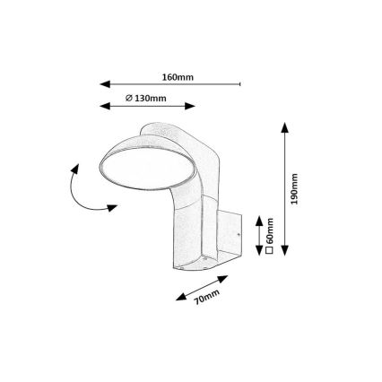 Rabalux - Udendørs LED væglampe LED/12W/230V IP54