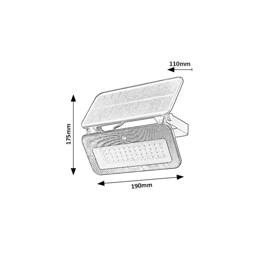 Rabalux - Soldrevet LED projektør med sensor LED/8W/3,7V 3000/4000/6500K IP65