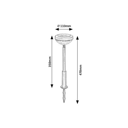 Rabalux - LED RGB Solcellelampe LED/0,1W/1,2V 600mAh IP44
