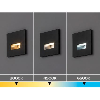 Rabalux - LED trappearmatur LED/1W/230V 3000/4500/6500K sort